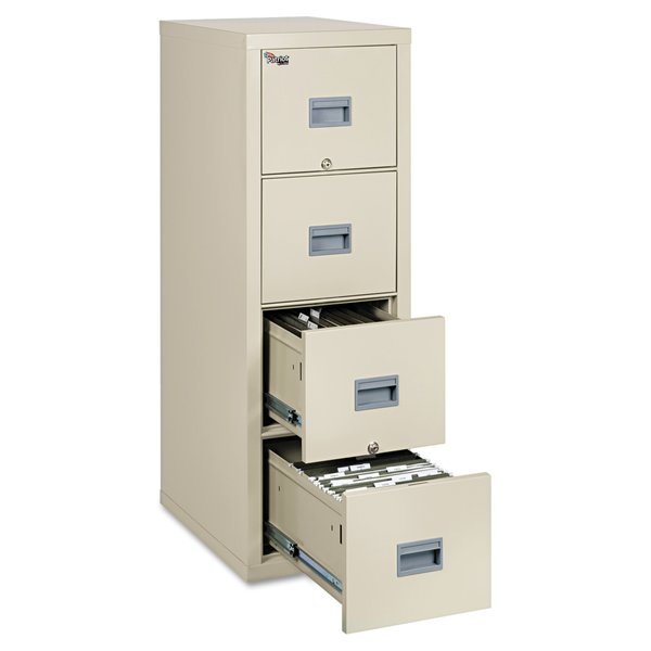Fireking 17-3/4" W 4 Drawer File Cabinet, Parchment, Legal/Letter 4P1825-CPA